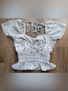 DIZZY LIZZY |  Floral Puff Sleeve Peplum Top | Cottagecore | Coquette Romantic